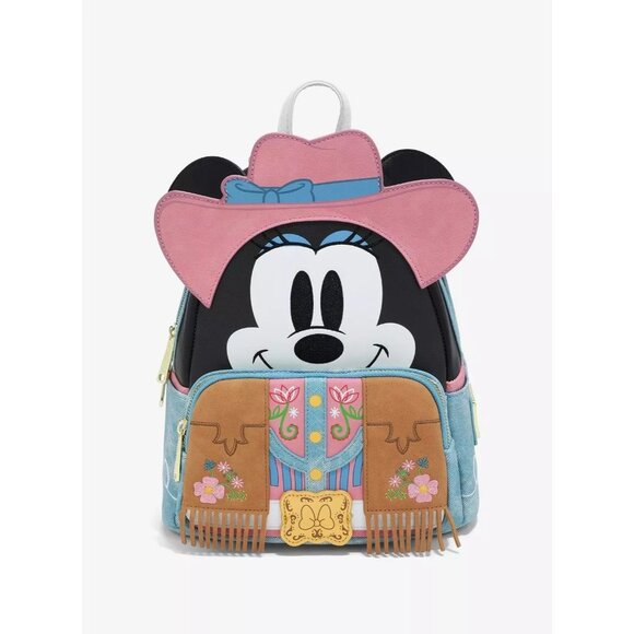 NWT Loungefly Disney Minnie Mouse Cowgirl Mini Backpack - Picture 1 of 8